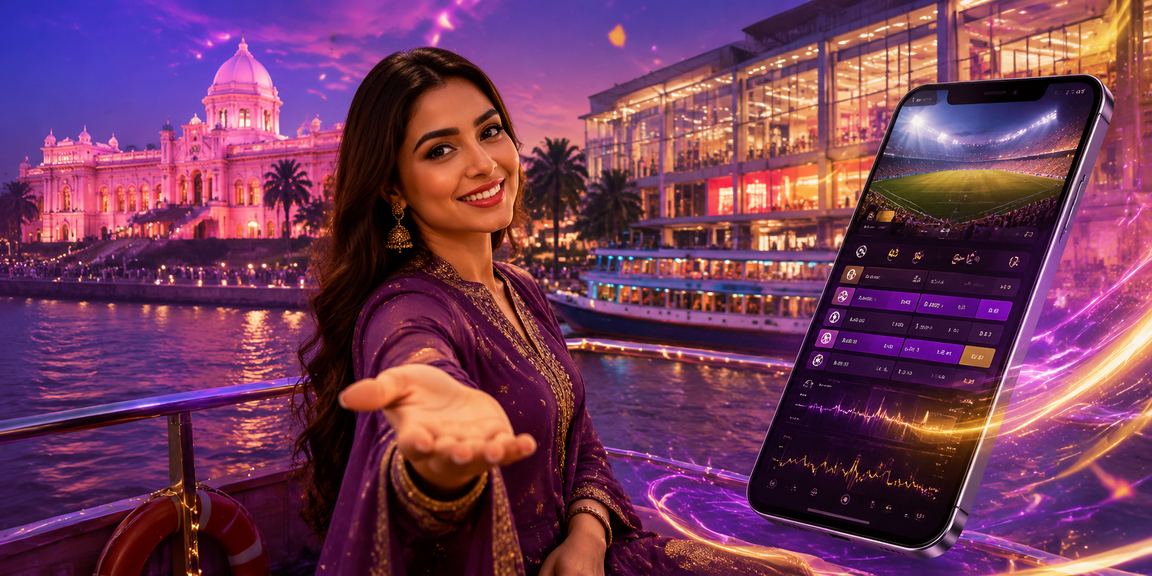 ঢাকায় নিয়ন আলোয় মোবাইলে বেটিং টিপস দেখছেন বাংলাদেশি ব্যবহারকারী